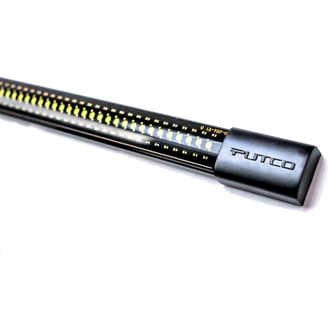 901901460 – PUTCO Warning Light, 60 Inch Length Tape-On LED Strobe Clear Lens 64 Strobe Patterns Red/ White Bulb Rock...